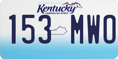 KY license plate 153MWO