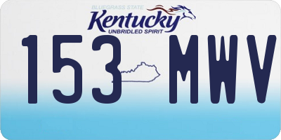 KY license plate 153MWV