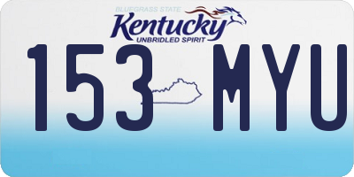 KY license plate 153MYU