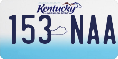 KY license plate 153NAA