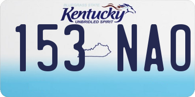 KY license plate 153NAO