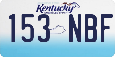 KY license plate 153NBF