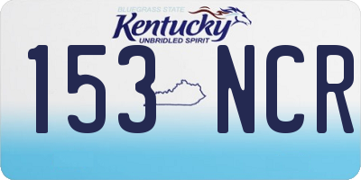 KY license plate 153NCR