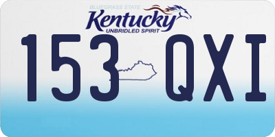 KY license plate 153QXI