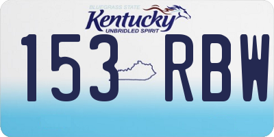 KY license plate 153RBW
