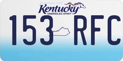 KY license plate 153RFC