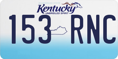 KY license plate 153RNC