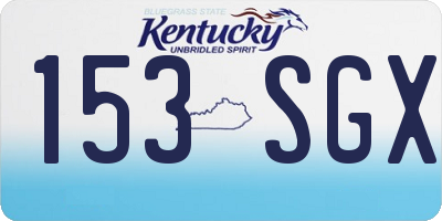 KY license plate 153SGX