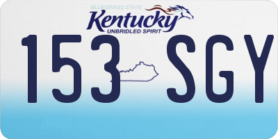 KY license plate 153SGY