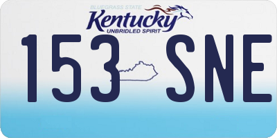 KY license plate 153SNE