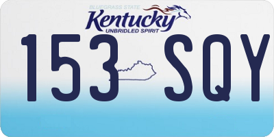 KY license plate 153SQY