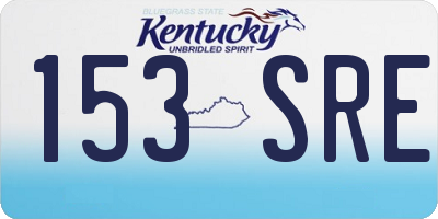 KY license plate 153SRE