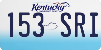 KY license plate 153SRI