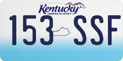 KY license plate 153SSF