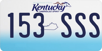 KY license plate 153SSS