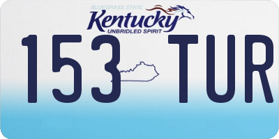 KY license plate 153TUR