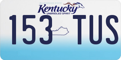 KY license plate 153TUS