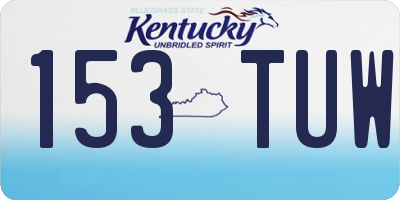 KY license plate 153TUW