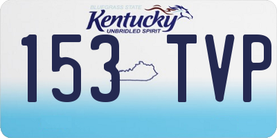KY license plate 153TVP