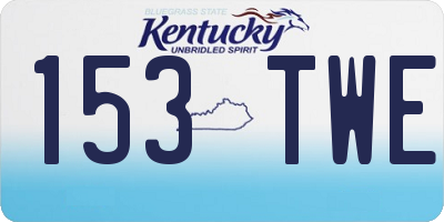 KY license plate 153TWE