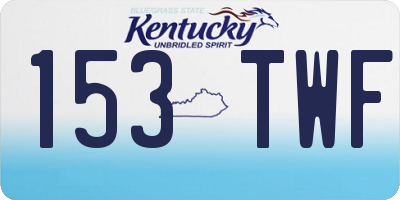 KY license plate 153TWF