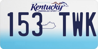 KY license plate 153TWK