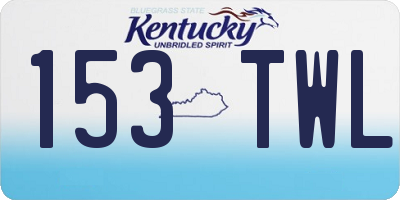 KY license plate 153TWL