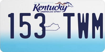 KY license plate 153TWM