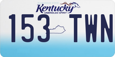 KY license plate 153TWN