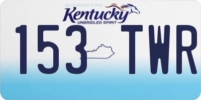 KY license plate 153TWR