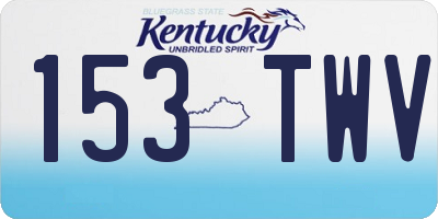 KY license plate 153TWV
