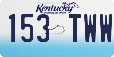 KY license plate 153TWW