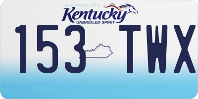 KY license plate 153TWX