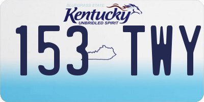 KY license plate 153TWY