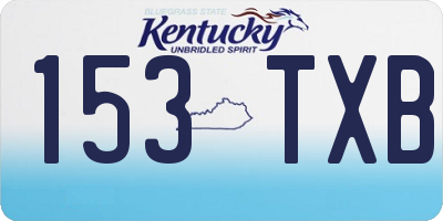 KY license plate 153TXB