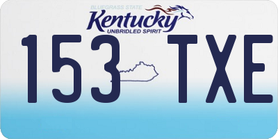 KY license plate 153TXE