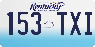KY license plate 153TXI