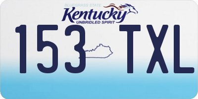 KY license plate 153TXL