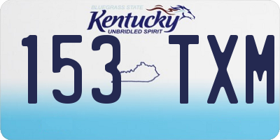 KY license plate 153TXM