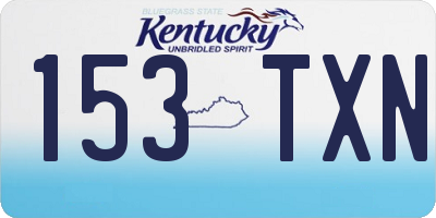 KY license plate 153TXN