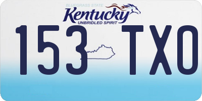 KY license plate 153TXO