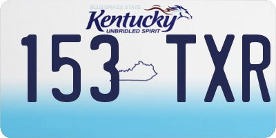 KY license plate 153TXR