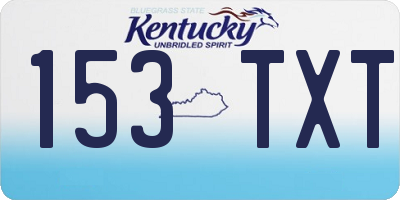 KY license plate 153TXT
