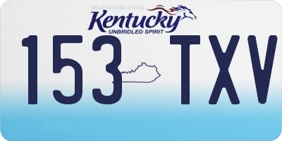 KY license plate 153TXV