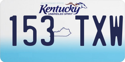 KY license plate 153TXW