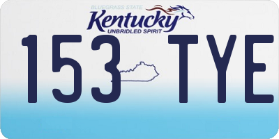 KY license plate 153TYE