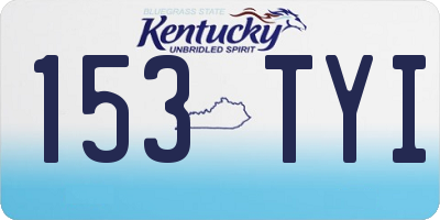 KY license plate 153TYI
