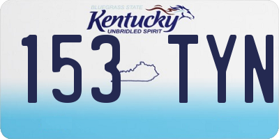 KY license plate 153TYN