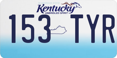KY license plate 153TYR