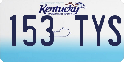 KY license plate 153TYS